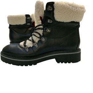 Tommy Hilfiger Black Faux Leather Boots Size 8